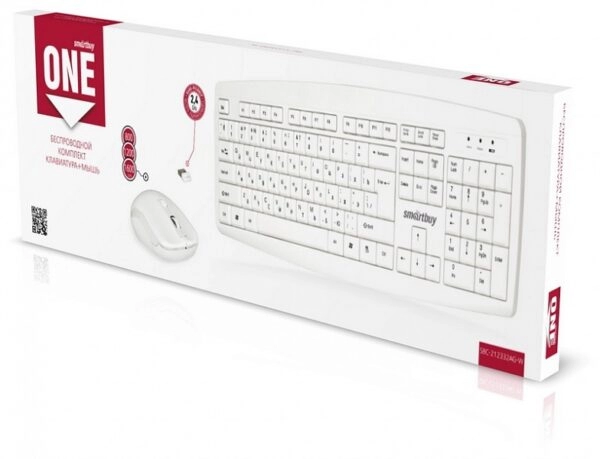 Беспроводная клавиатура +мышь комплект  212332W Белая