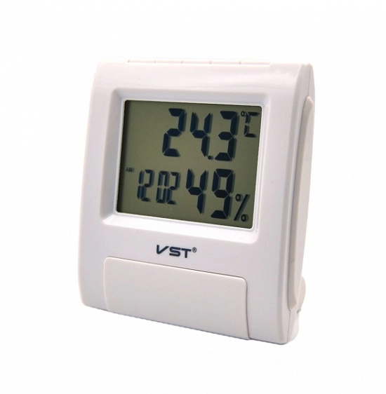 Часы будильник + температура, влажность (7090S) Белый
