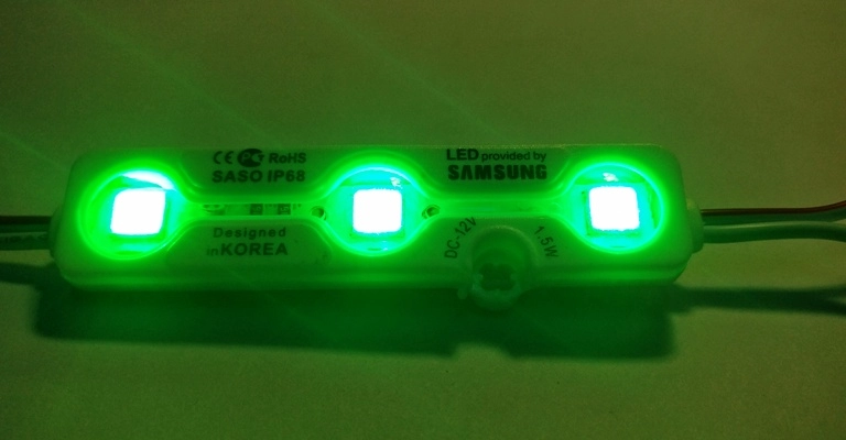 Светодиодный модуль  SMD-5054-3L-GREEN-LUX -LENS(зеленый)