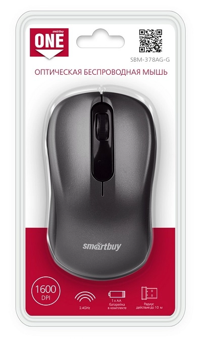 Мышь беспроводная  ONE 378AG ,Серый  «SmartBuy»