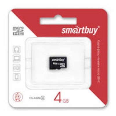 Карта памяти MicroSD 4Gb  4кл (Smartby)