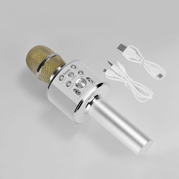 Микрофон  Bluetooth (HOCO BK3)Серебро
