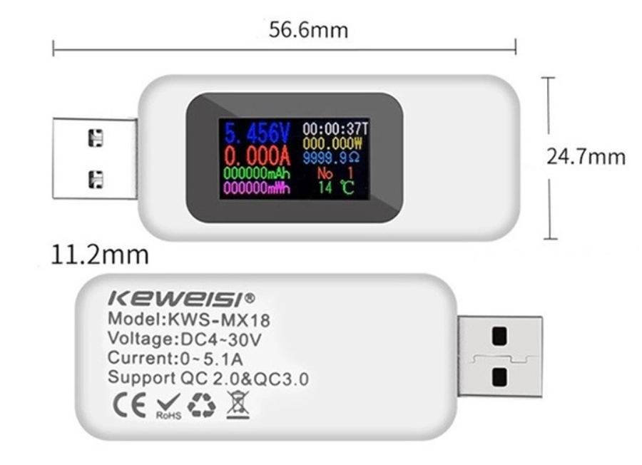 USB тестер KEWEISI  KWS MX-18
