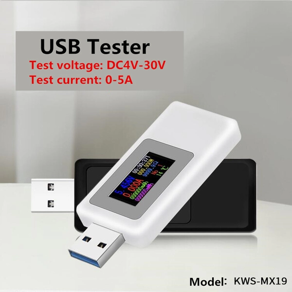 USB тестер KEWEISI KWS-MX19 (Черный).