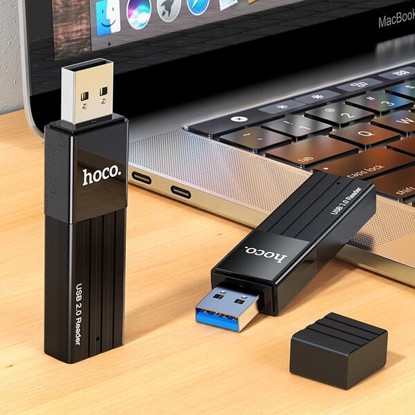 Картридер USB2.0 (2-in-1) (Hoco HB20)= Черный