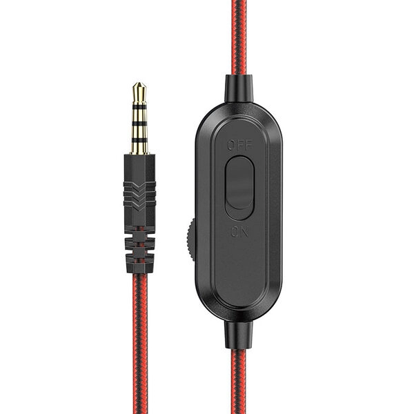 Наушники  игровые с микрофоном (Hoco W103) красный-черный