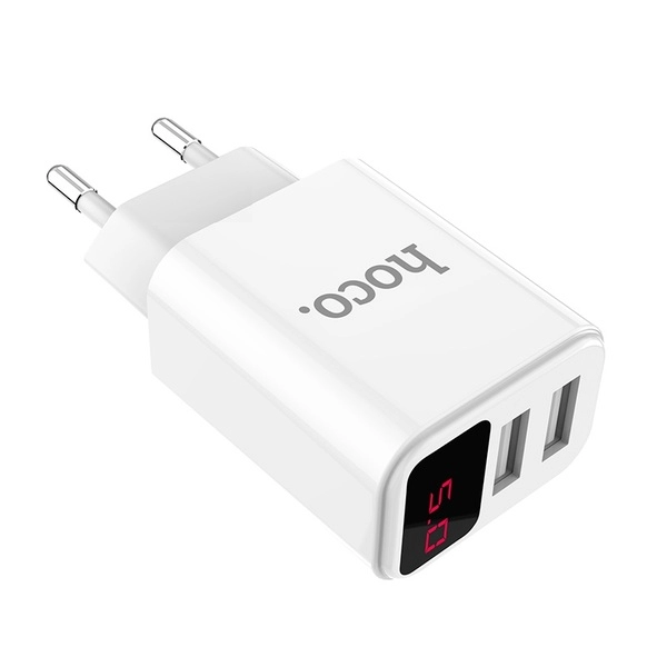 Зарядное  2*USB (5V-2.1A) «HOCO C63A» Белый