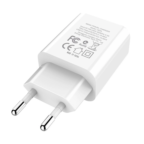 Зарядное  2*USB (5V-2.1A) «HOCO C63A» Белый
