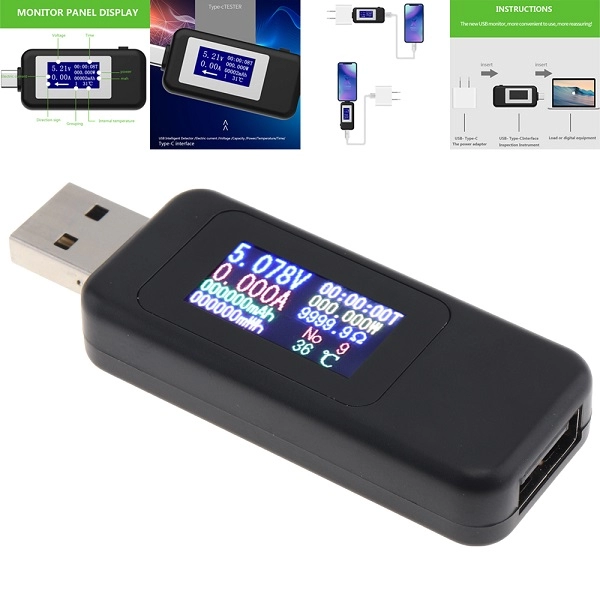 USB тестер KEWEISI MX18 Черный