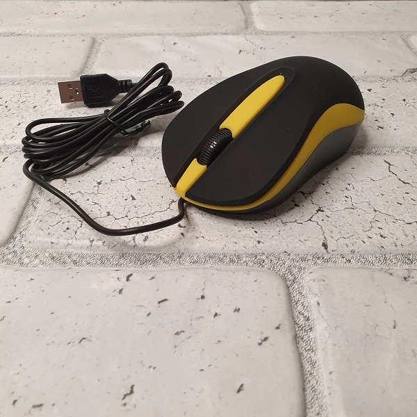 Мышь проводная USB 329 Черно/Желтая