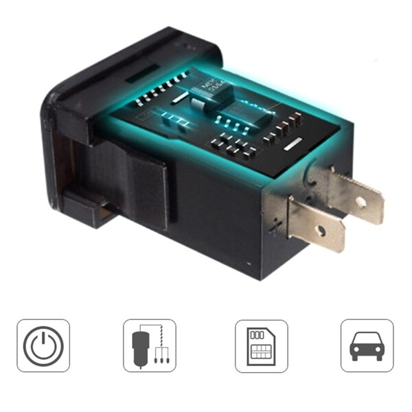 Зарядное авто врезное  2*USB-2.1A(Синий)(CAU47)